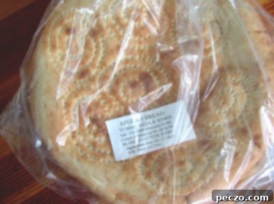 Afghan flatbread with distinctive poke holes