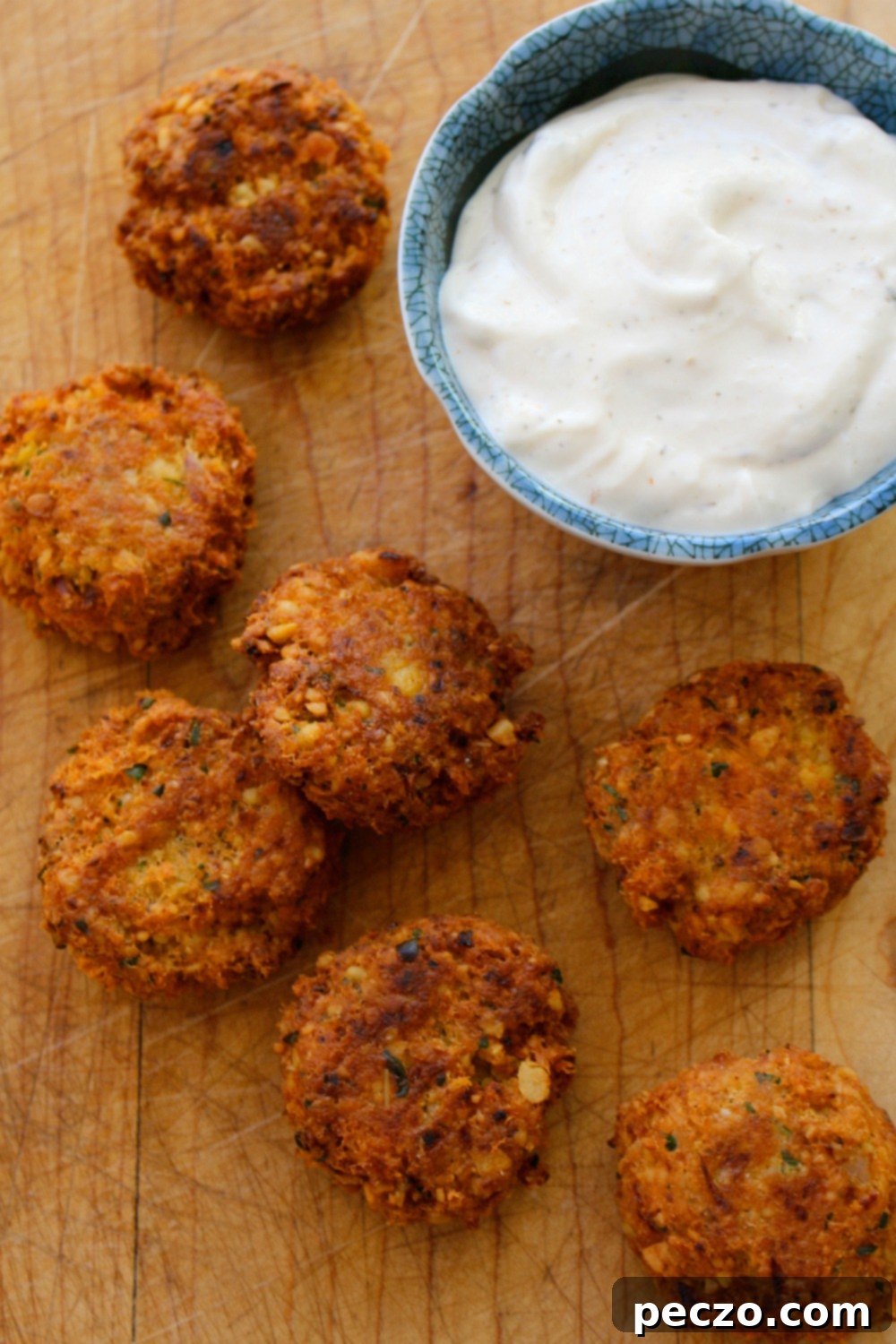 Crispy Salmon Falafel freshly fried and ready to serve