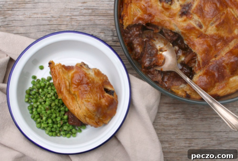 Rich Beef and Guinness Pie, perfect for cold weather