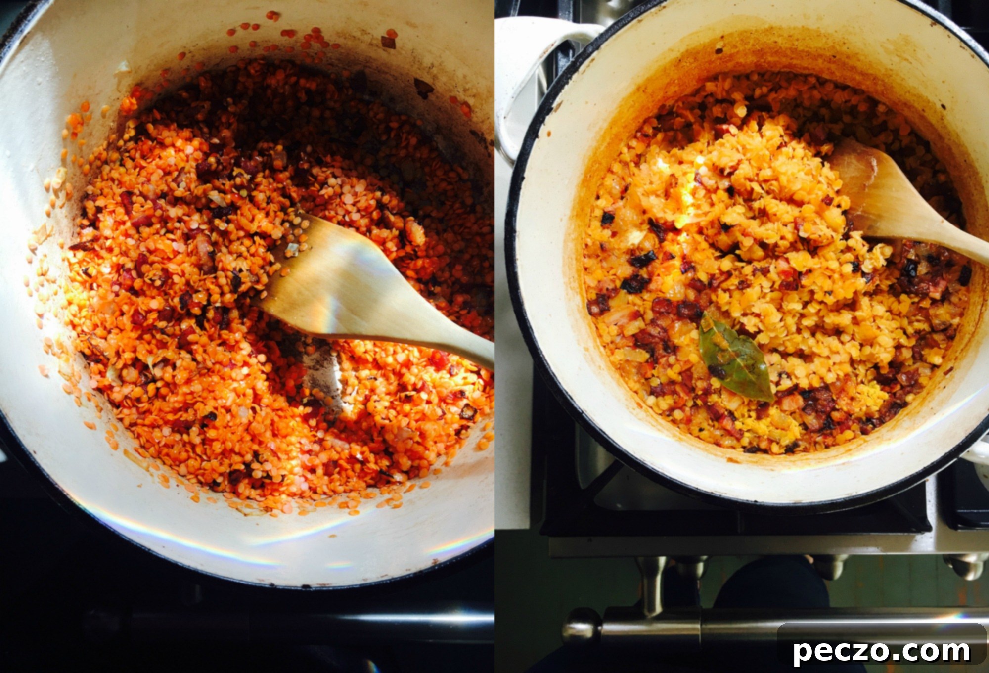 Lentils like Baked Beans Served in a Bowl with Bread