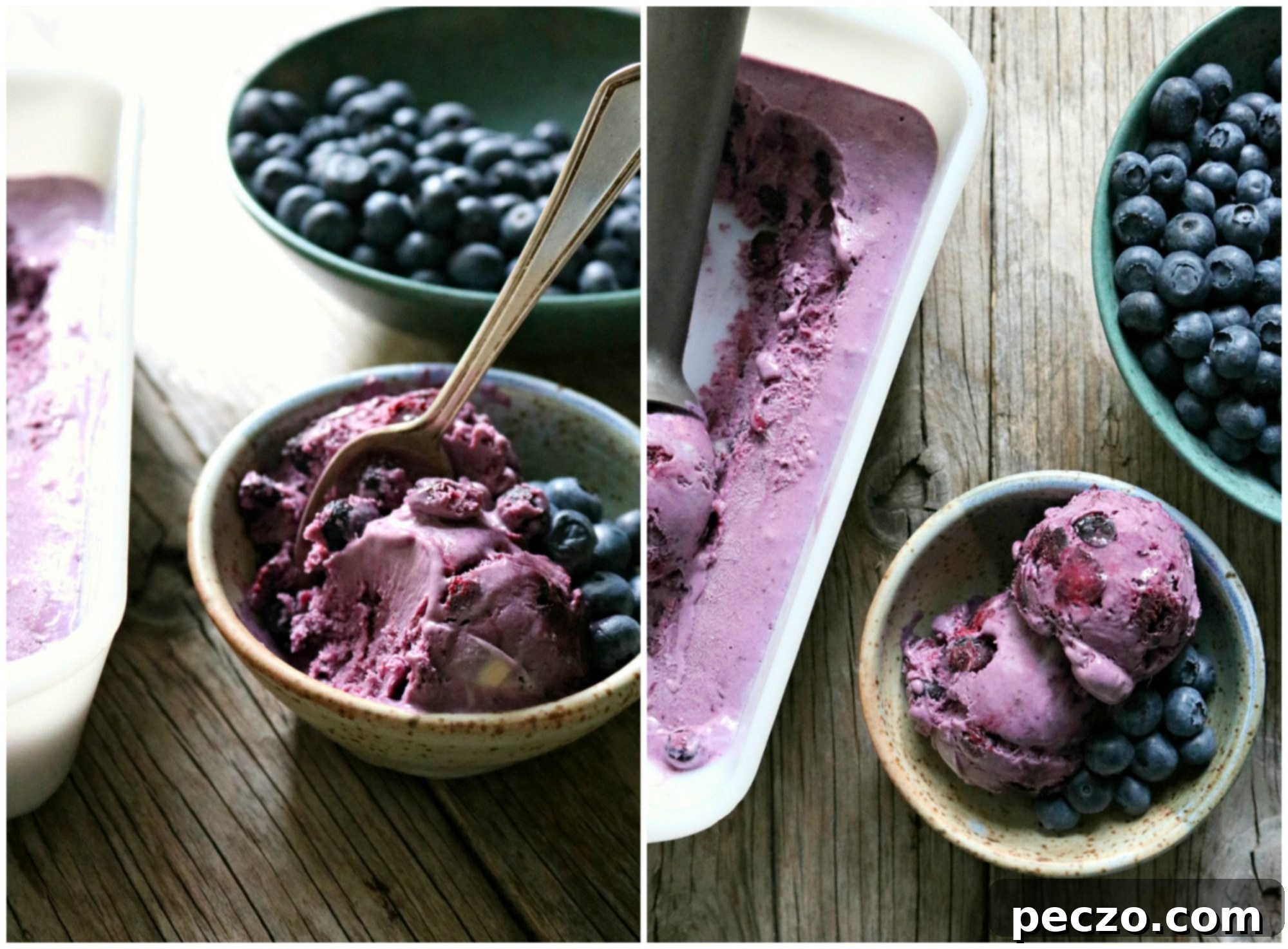 Blueberry Brown Sugar Bourbon Ice Cream, a perfect summer treat.