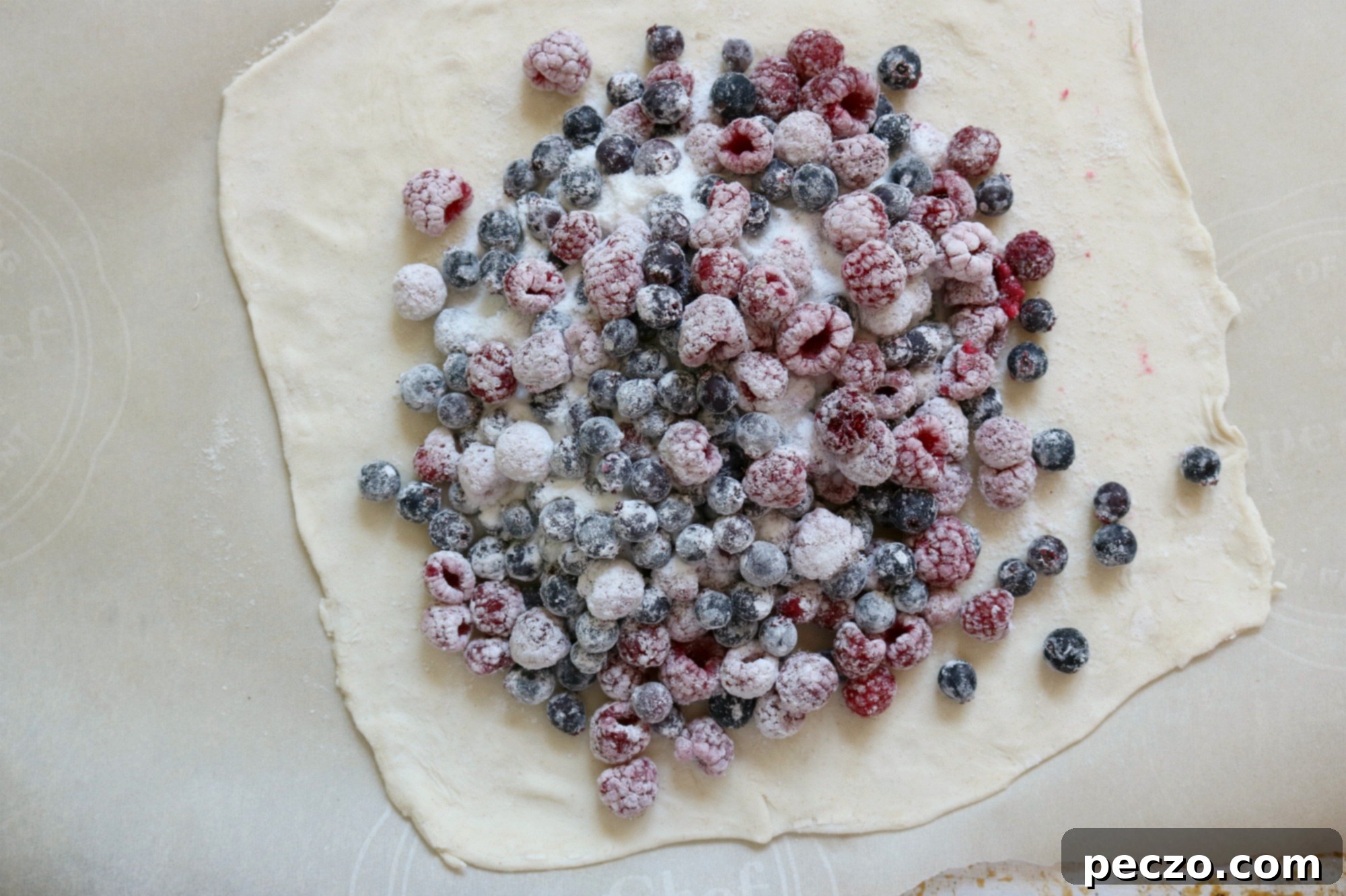 Rustic Raspberry Saskatoon Galette close-up