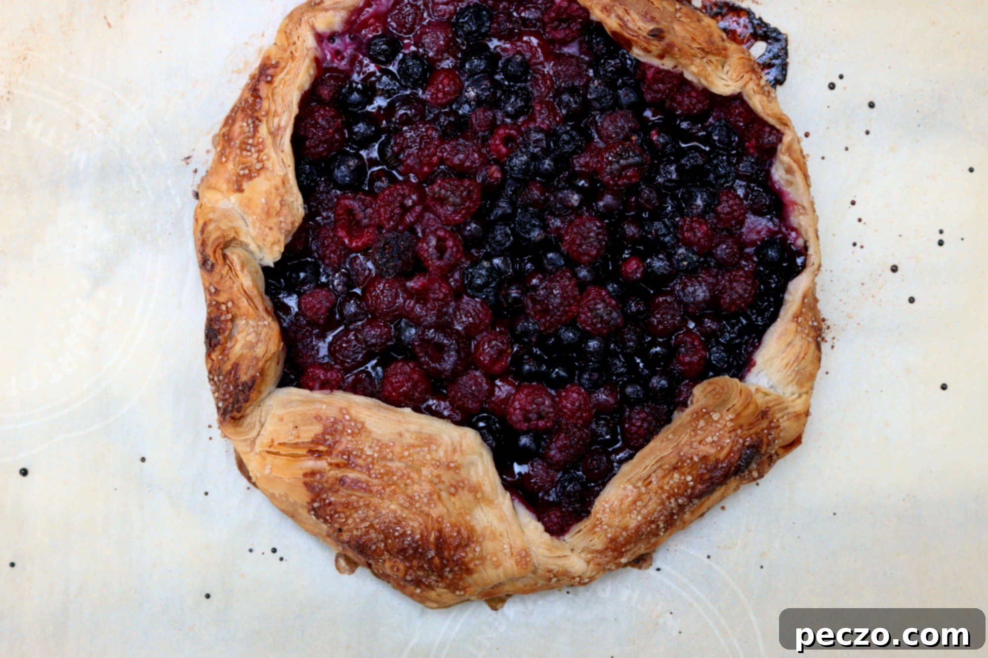 Raspberry Saskatoon Galette ready for the oven