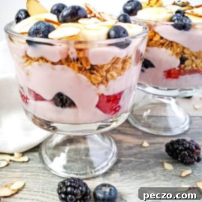 Close up image of berry trifle in cups