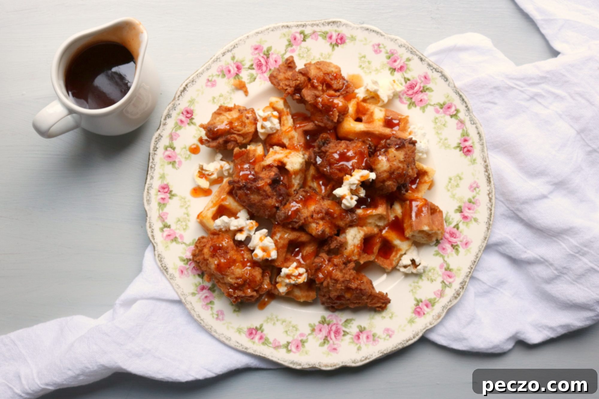 Popcorn Chicken and Waffle Bits