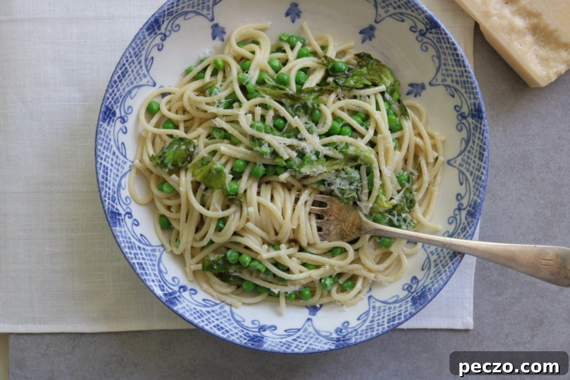 Pasta with Peas + Lettuce