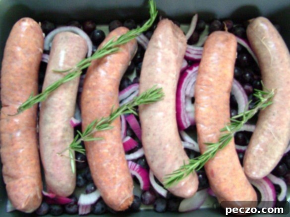 Sausages & grapes - raw