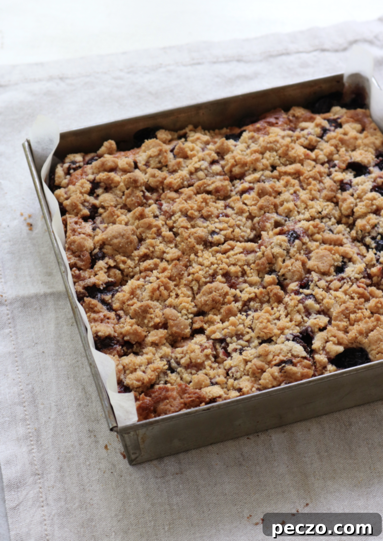 Freshly baked crumb cake