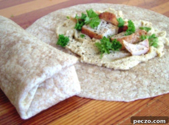 Chicken Hummus wraps