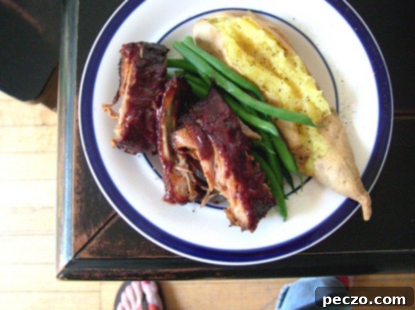 Delicious Oven Roasted Pork Ribs with Sweet Potatoes and Green Beans