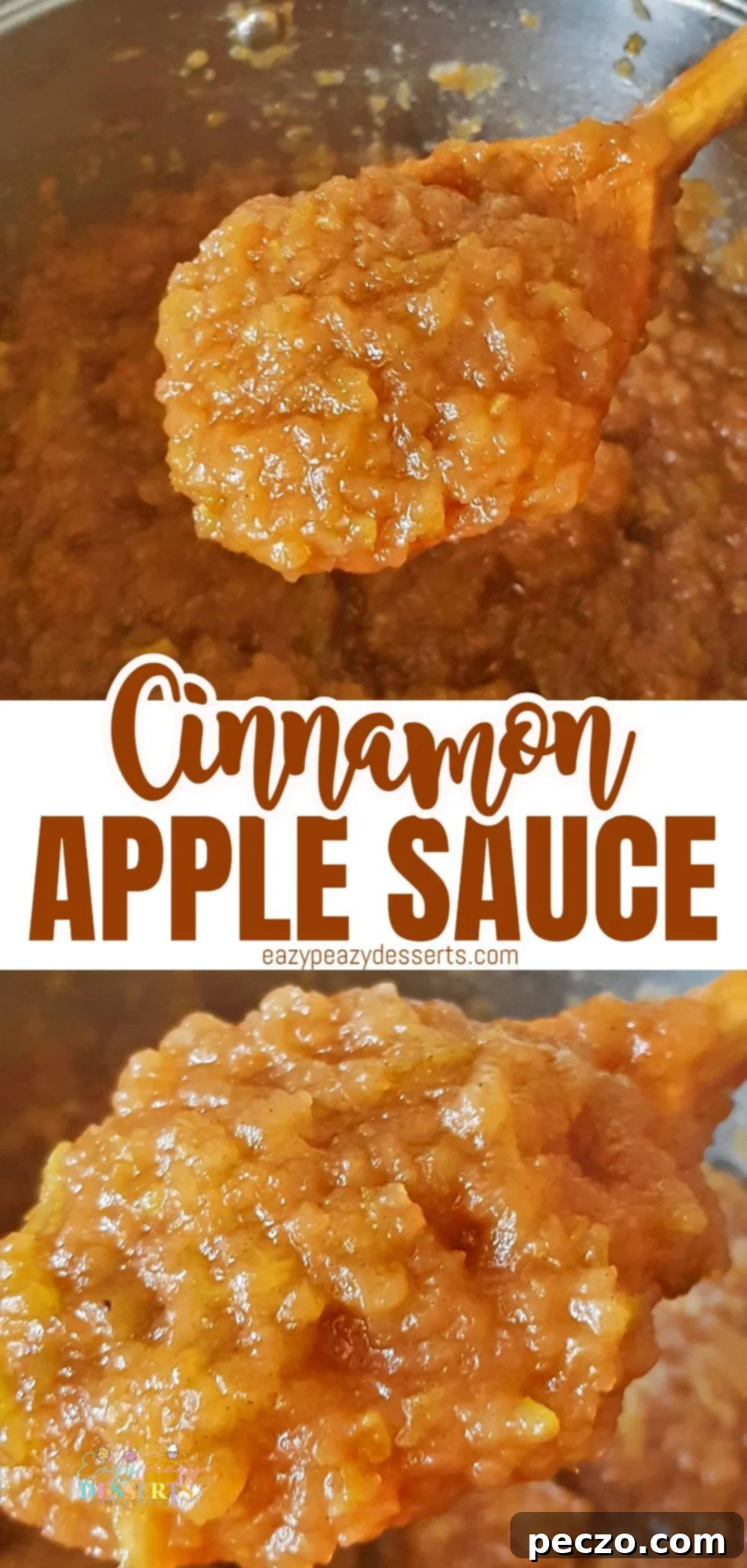 Photo collage of homemade applesauce