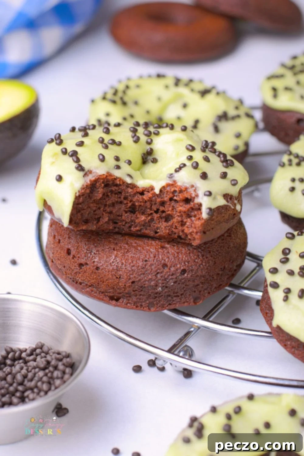 Close up image of oven baked donuts