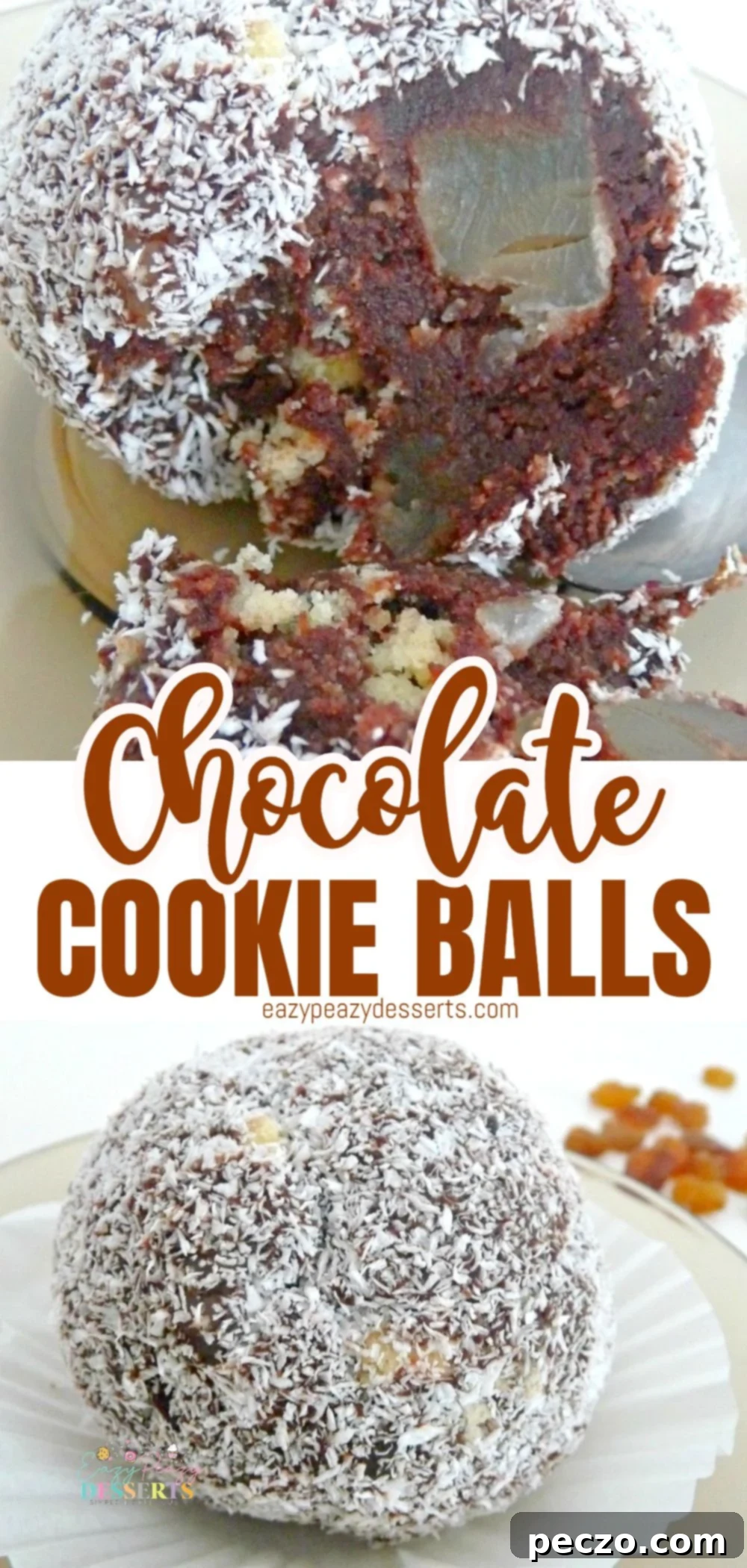 Photo collage of chocolate cookie balls