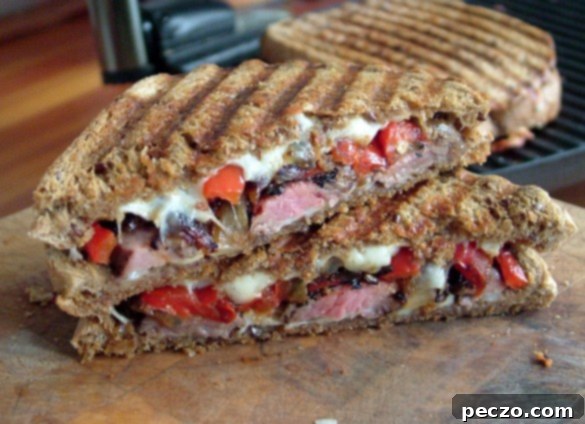 Beef tenderloin panini, a delicious way to use up steak leftovers