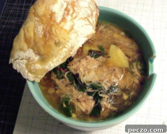 Hearty Leftover Pork and Chard Soup