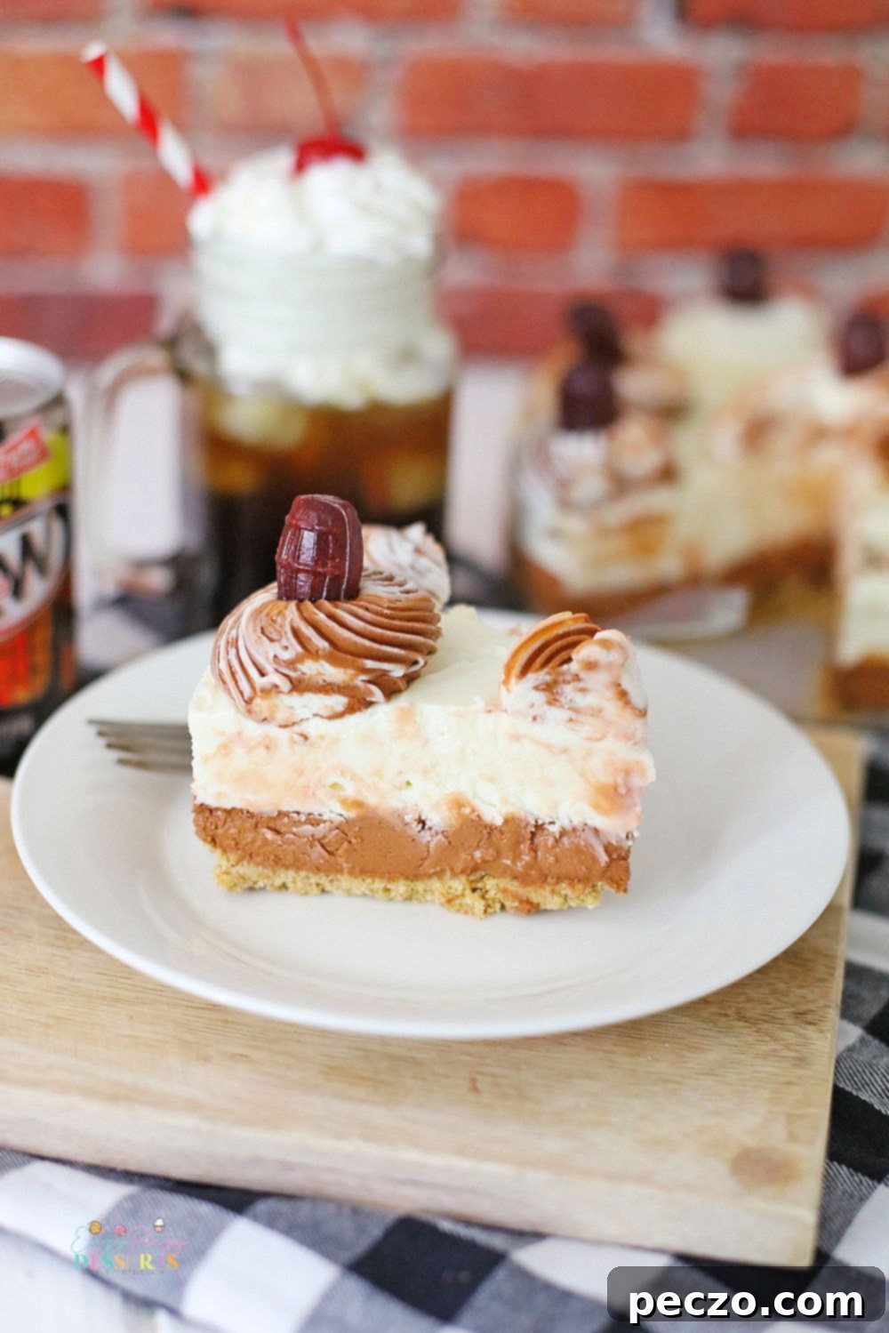Angle image of no bake a&w dessert