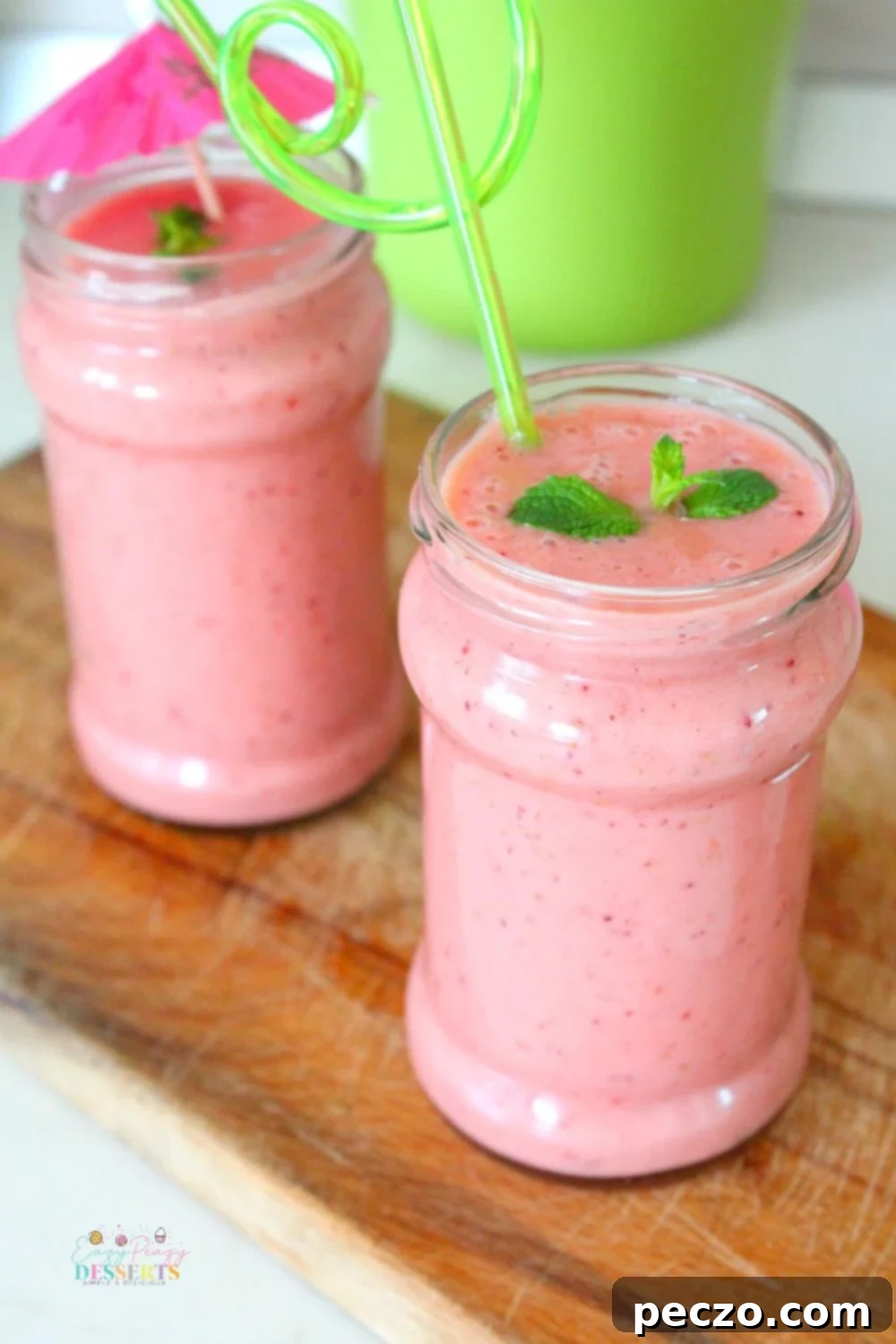 Strawberry banana protein fruit smoothie