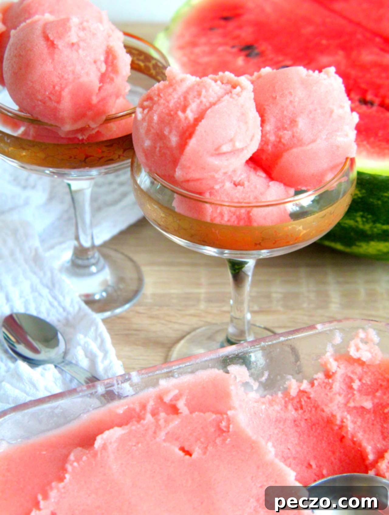 Homemade watermelon sorbet
