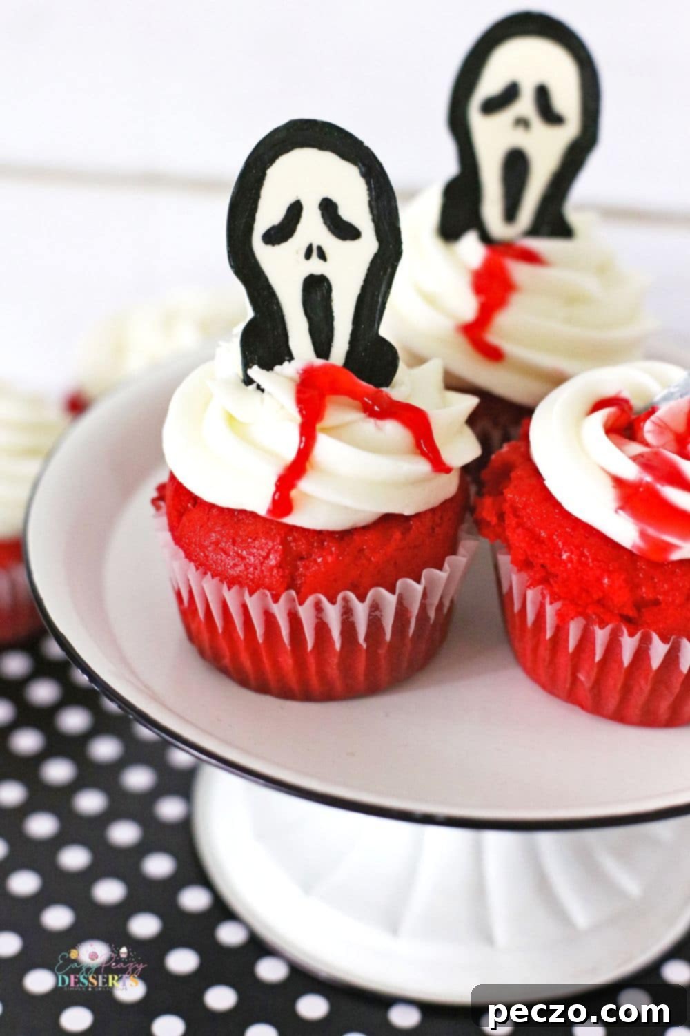 Scream cupcakes on a cupcake plate