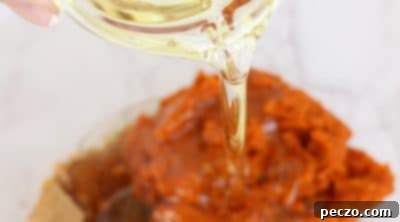 Mixing wet ingredients for air fryer pumpkin cake
