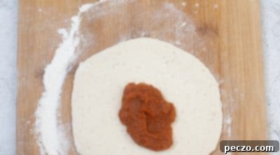 Filling and shaping pumpkin pie bombs