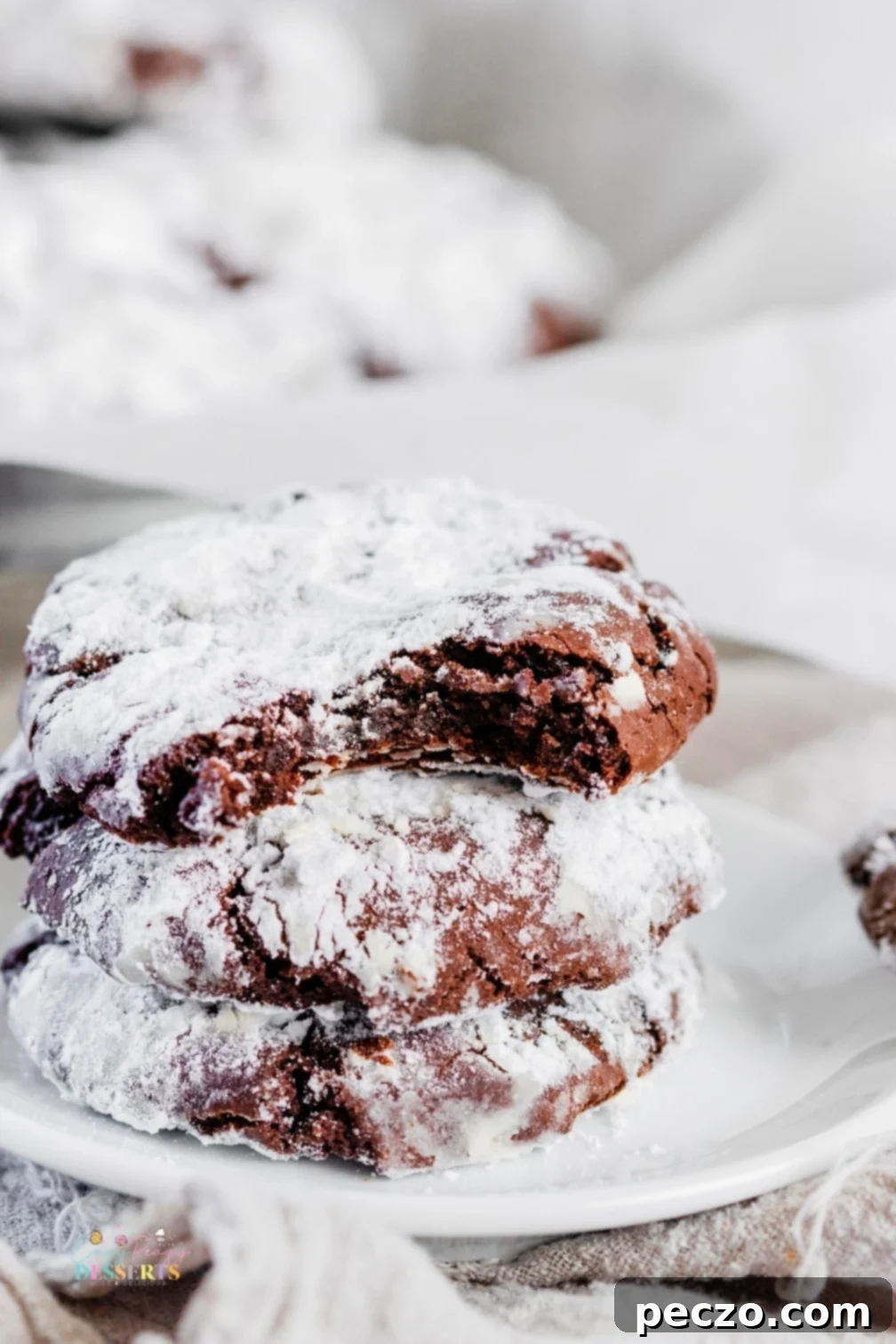 Close up image of chocolate crinkles