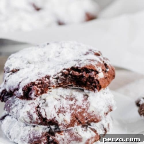Close up image of chocolate crinkles
