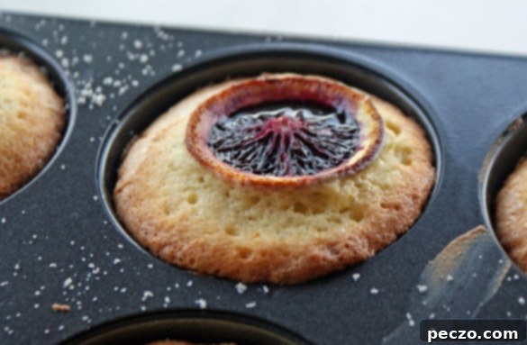 Blood orange cake with orange slices on top