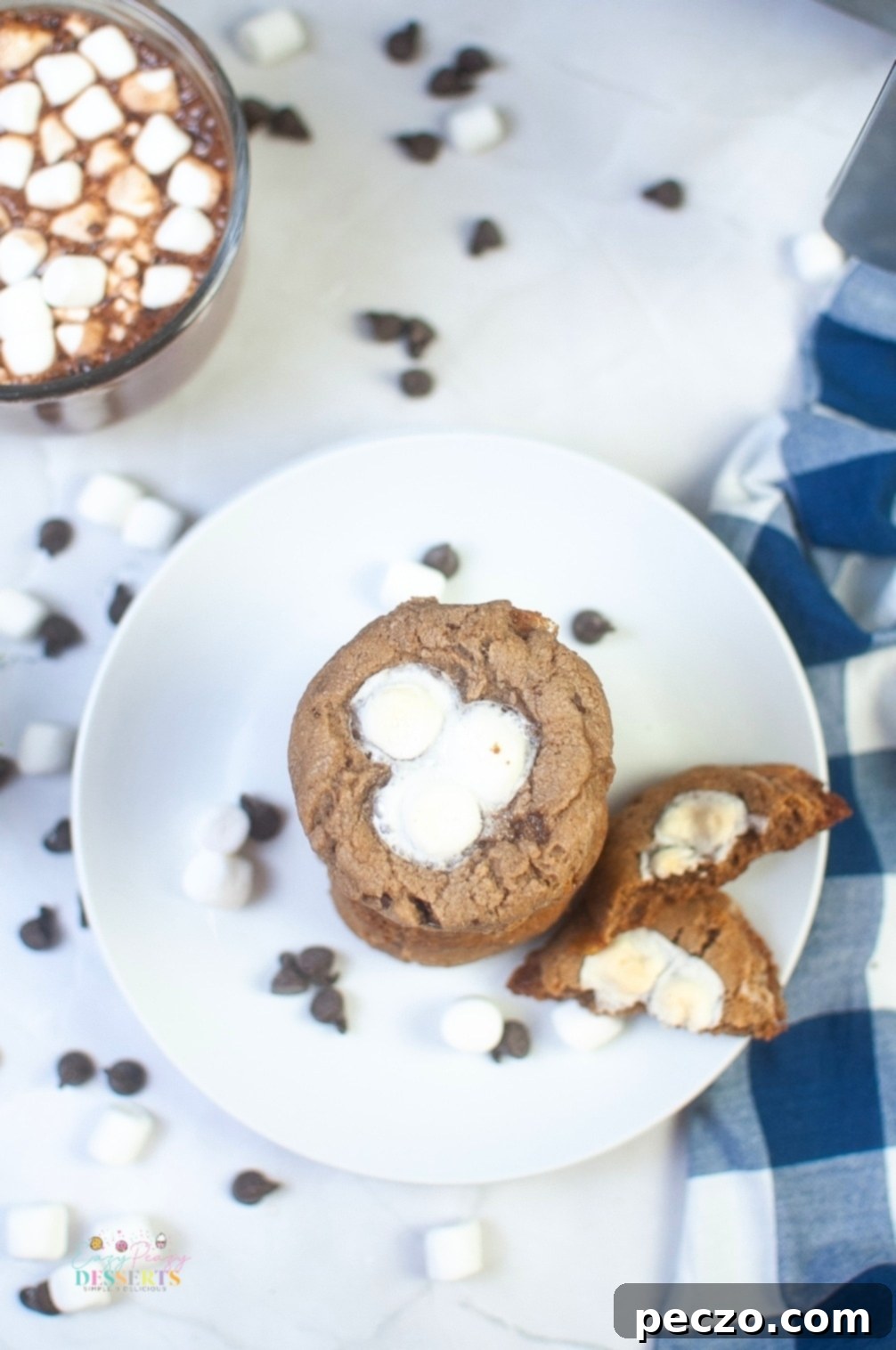Delicious Christmas hot cocoa cookies ready to be served