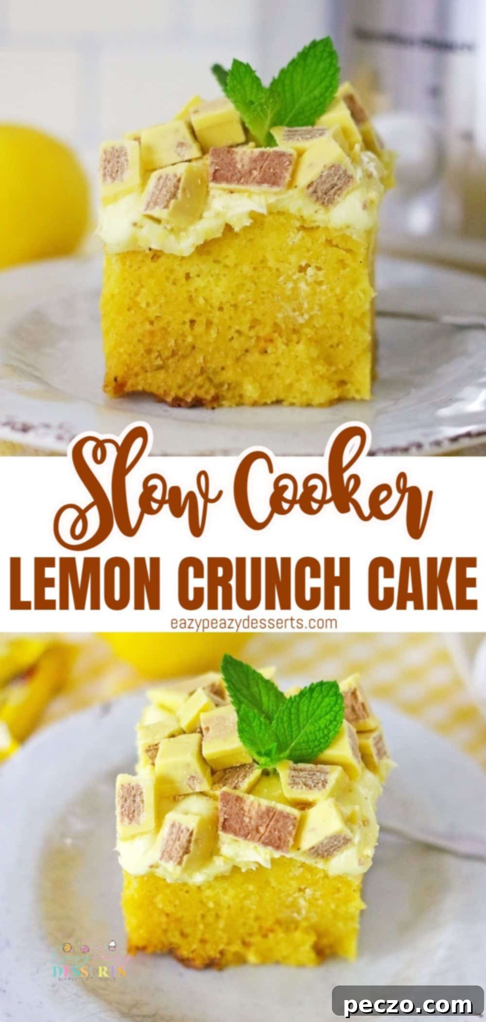 Pin this delicious slow cooker lemon crunch cake recipe for later!