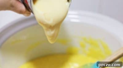 Adding condensed milk to cake batter