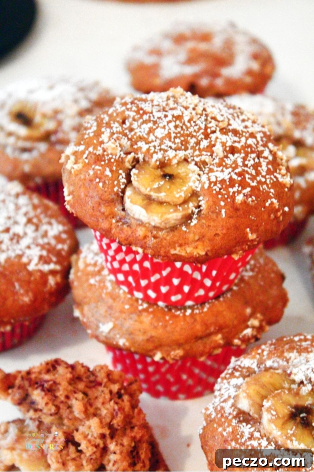 Moist banana muffins