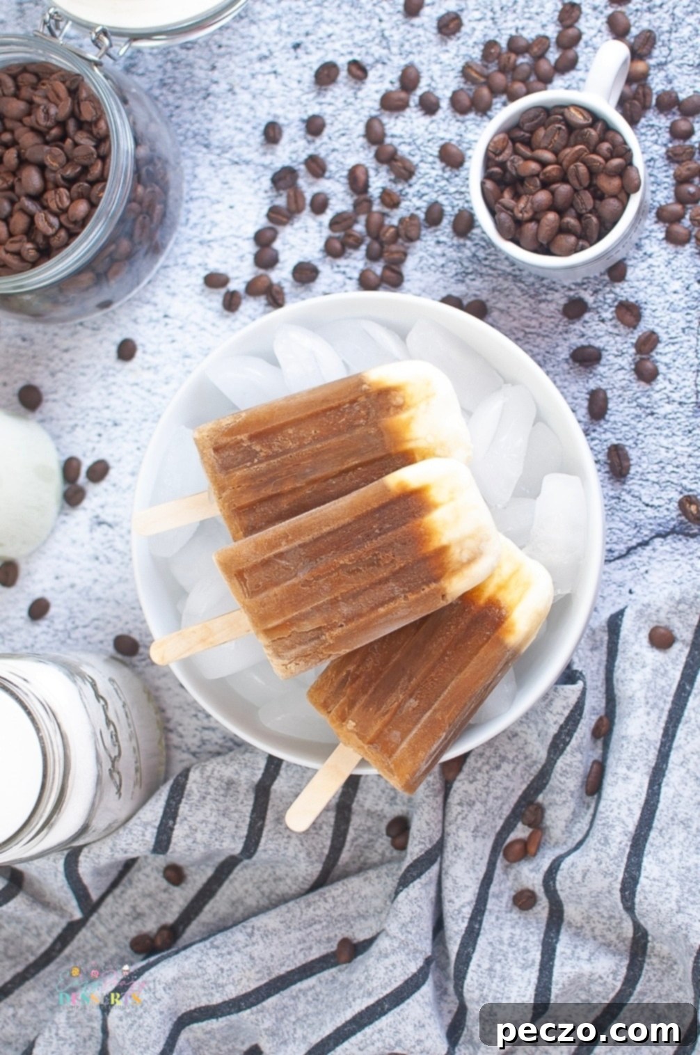 Latte coffee pops