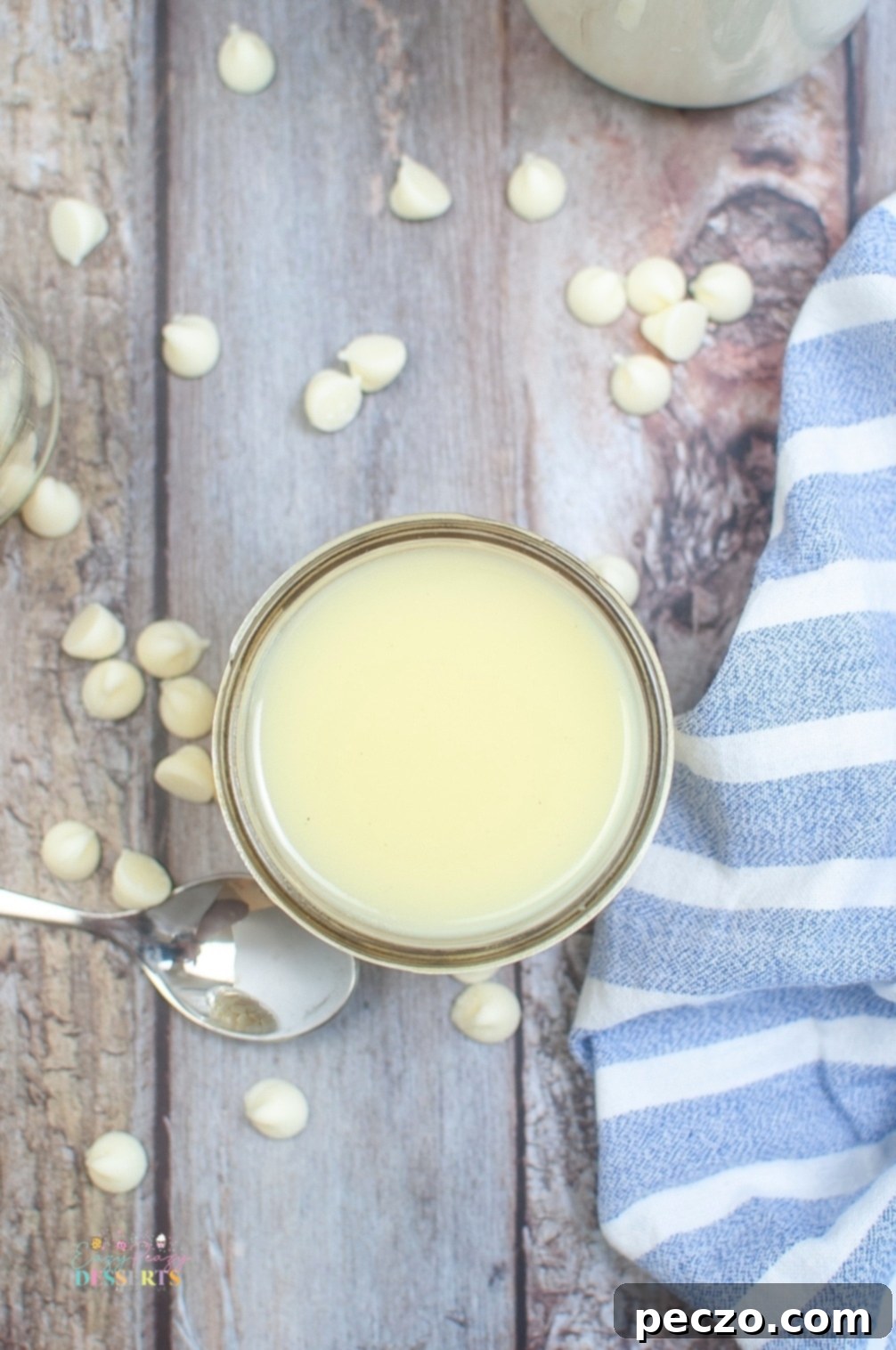 White chocolate sauce for coffee and desserts