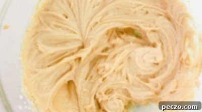 Mixing peanut butter frosting
