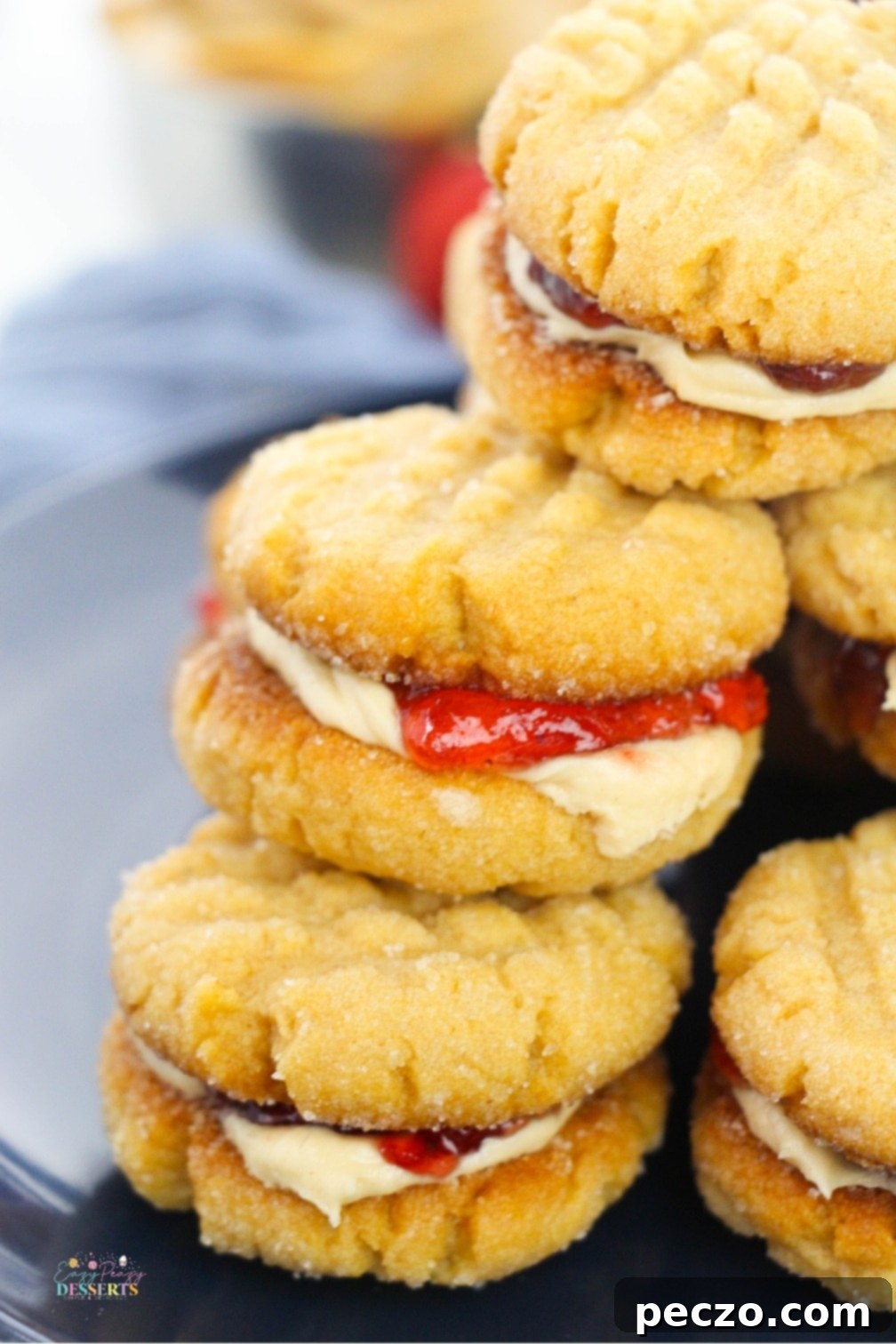 PB&J sandwich cookies ready to be filled