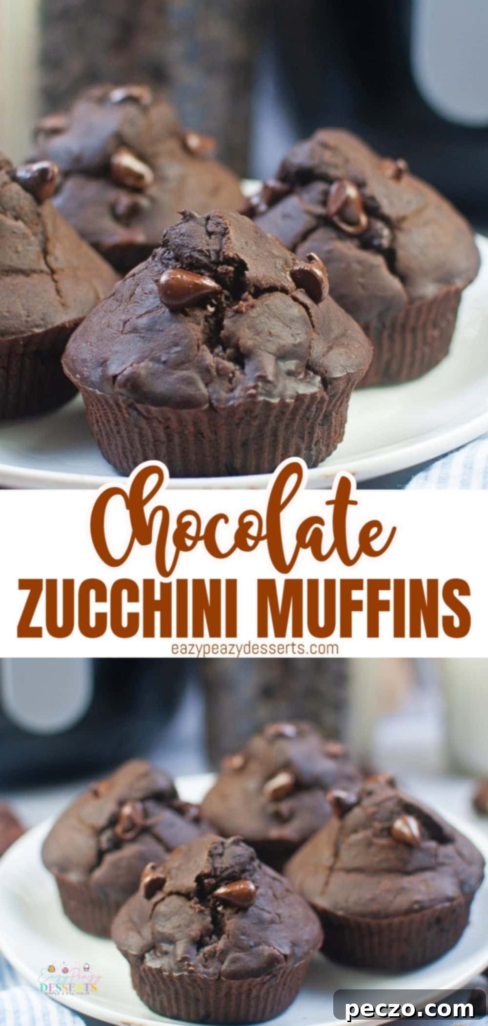 Chocolate zucchini muffins in air fryer