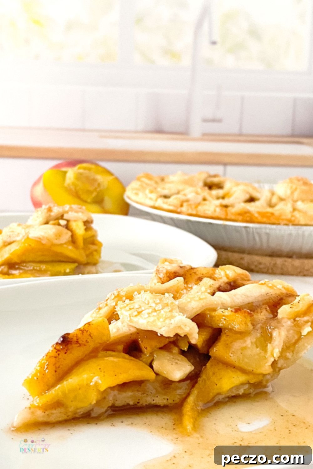 Homemade peach pie