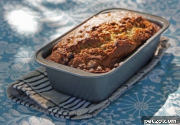 Warm Chocolate Chip Banana Bread with Melting Chocolate