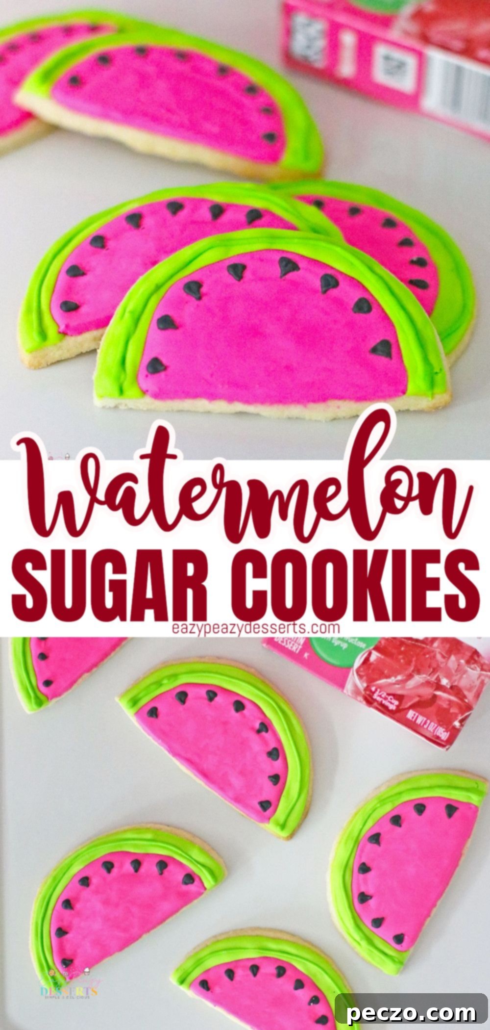 Finished watermelon cookies ready to be served