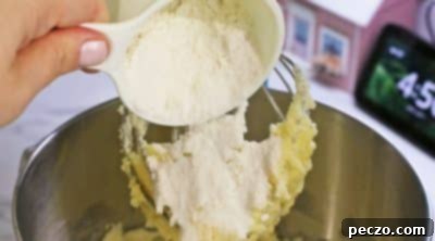 Mixing butter, sugar, and egg for cookie dough