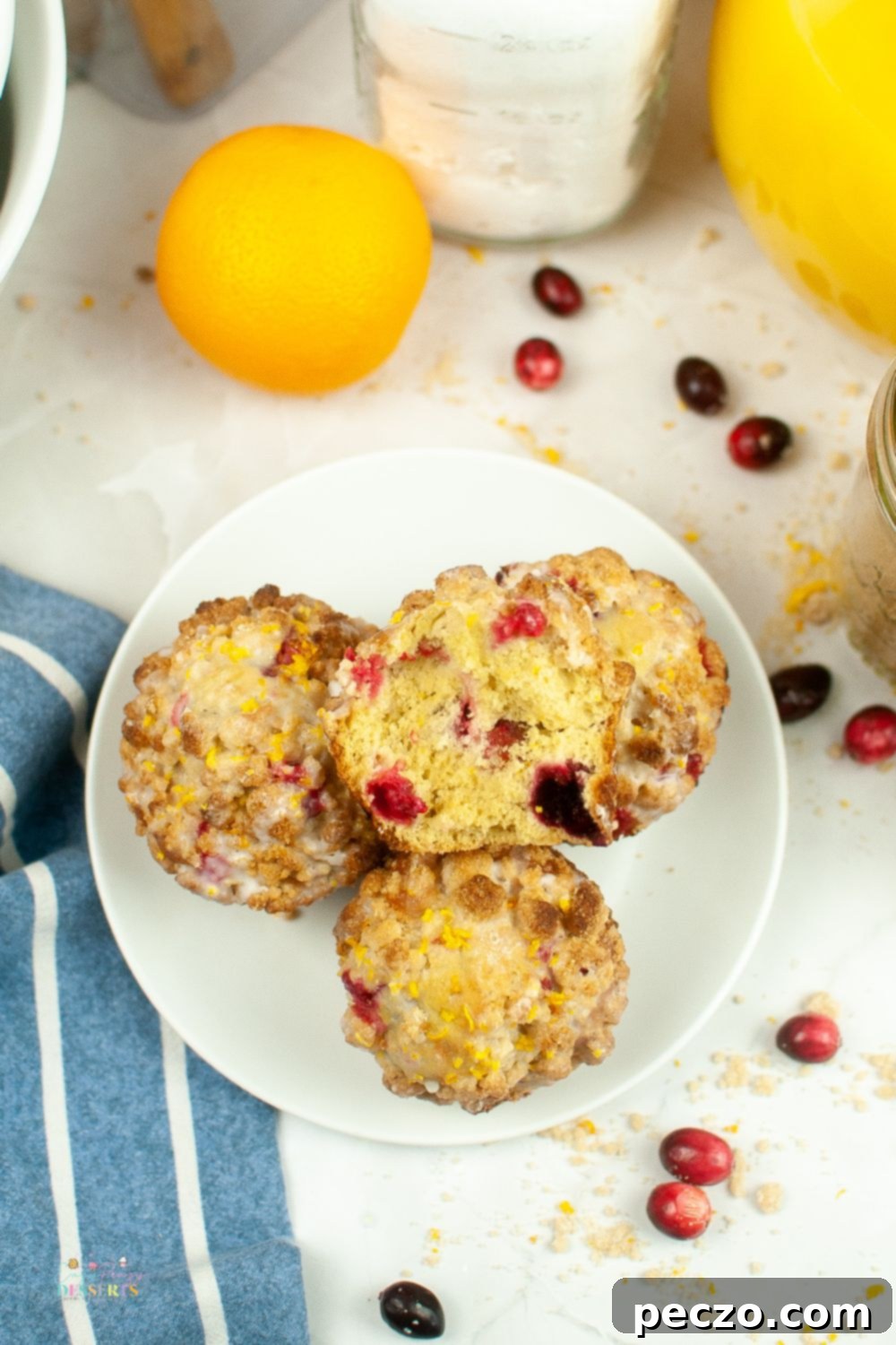 Orange Cranberry Muffins on a Cooling Rack