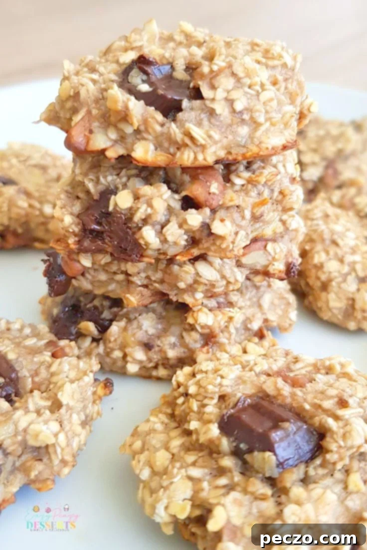 4 Ingredient Banana Oatmeal Cookies, simple and quick to prepare