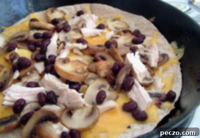 Crispy quesadilla cut into wedges, ready to serve with salsa