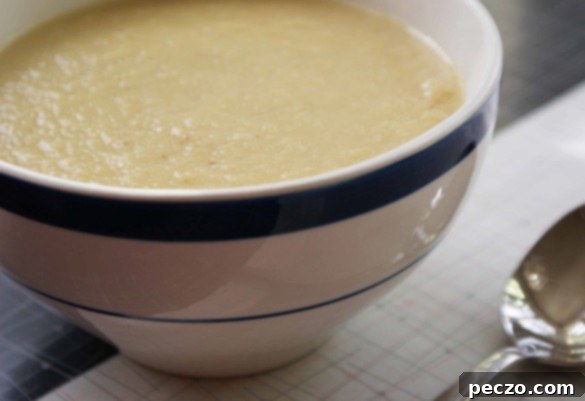 Parsnip Soup with a swirl of cream
