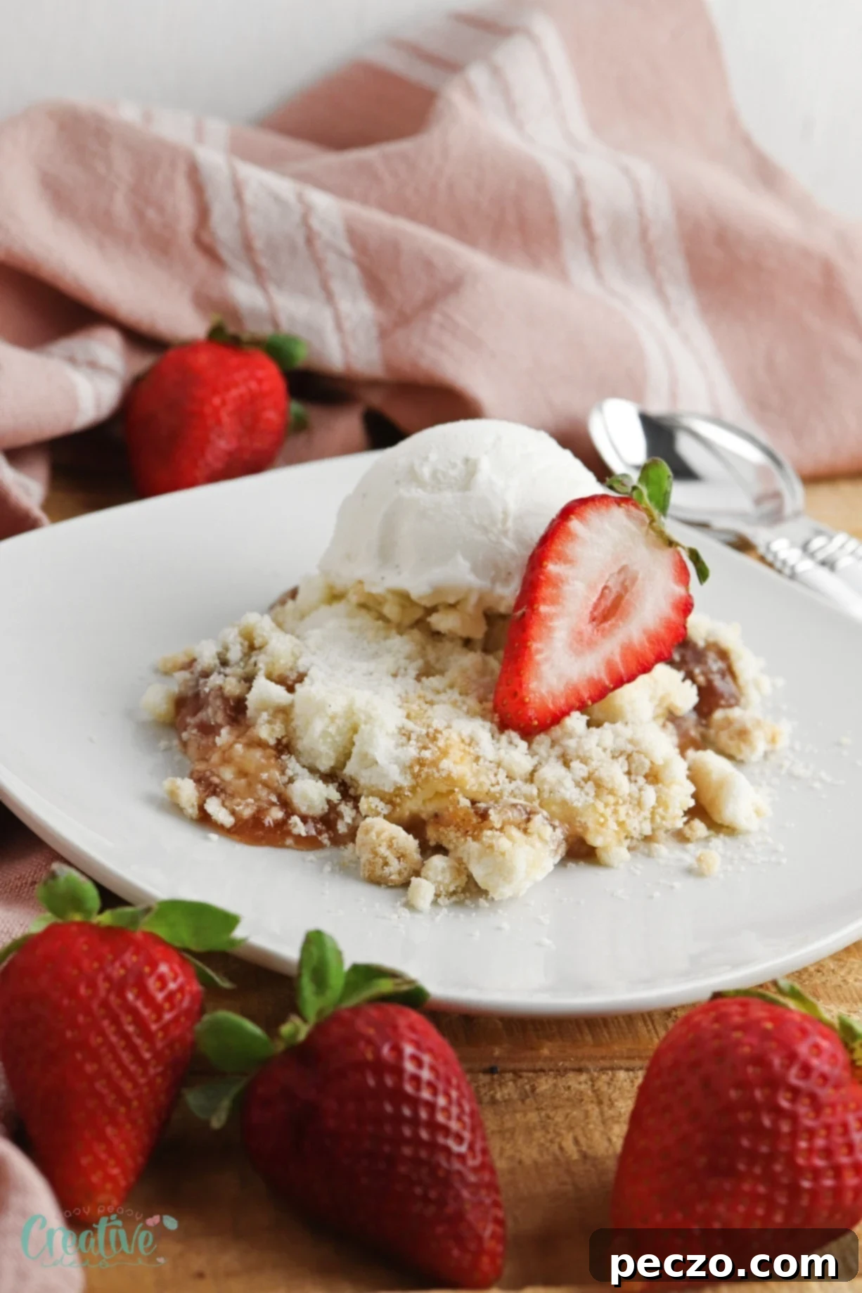 This strawberry dump cheesecake is everything I want in a dessert - quick, simple, and irresistible.
