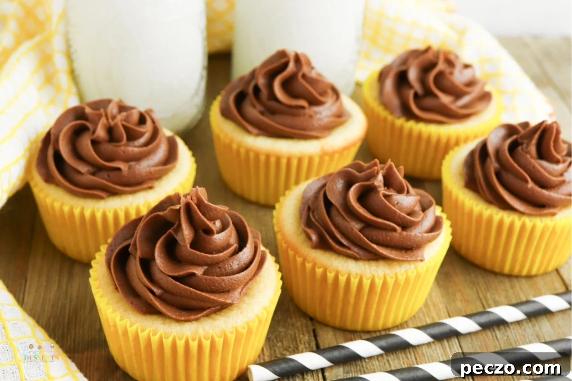 This recipe for yellow cupcakes combines the right ratio of butter, sugar, and eggs to create an ultra-light, fluffy texture.