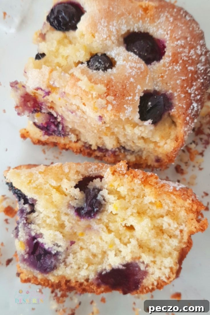 Blueberry buttermilk cake recipe, ready to bake