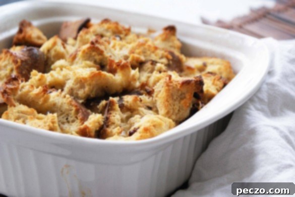Raisin Eggnog Bread Pudding