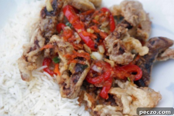 Delicious Homemade Crispy Ginger Beef served in a bowl